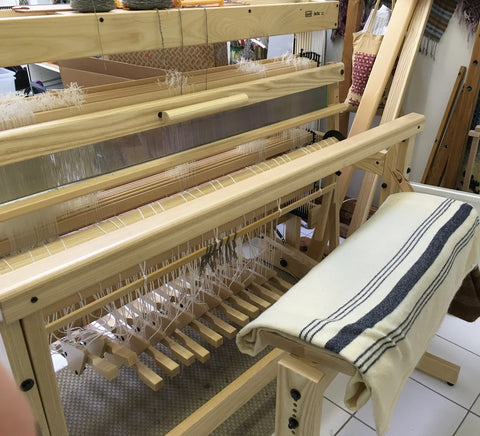 Ange's Louët Delta Floor Loom and Louët Bench