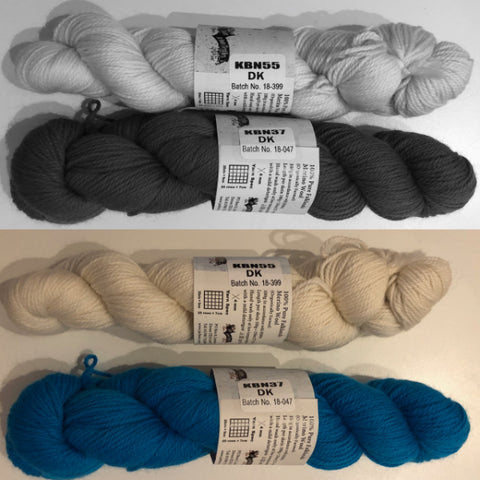 Blue and White Yarns