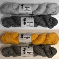 yellow and grey yarn