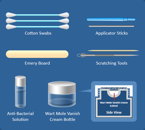 Wart Mole Vanish Kit Contents