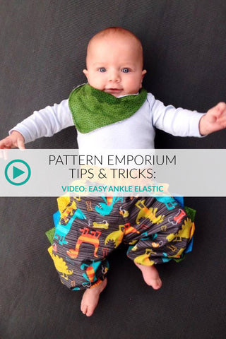 sewing ankle elastic baby harem pants - video