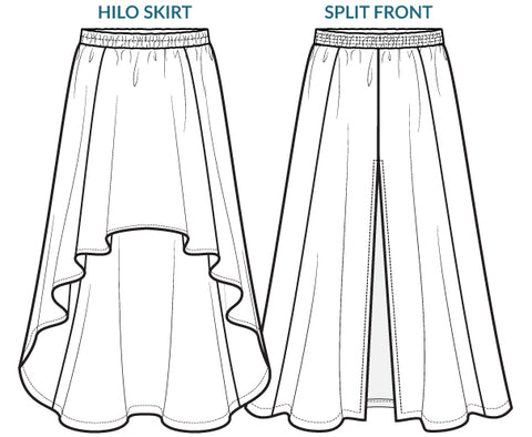 Free Spirit Skirt - hilo & split front styles - sewing pattern