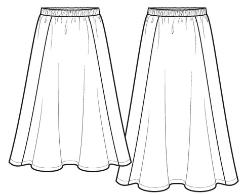 Midi & maxi skirts sewing pattern