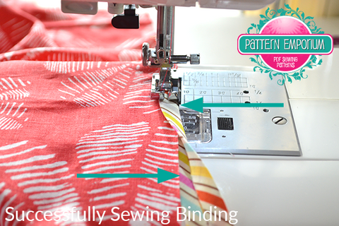 How to sew on binding using a 1/4" seam foot by Pattern Emporium sewing patterns