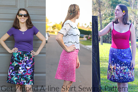 Pattern Emporium A-line Skirt sewing pattern. Styling your mini & maxi skirt.