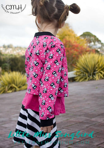 Girls Kimono jacket with cuff - sewing pattern