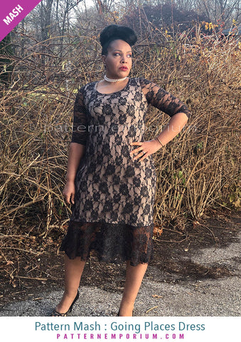 Sew a lace fitted dress with flounce Pattern Emporium