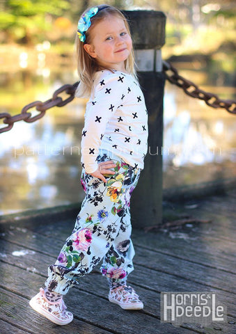 Kids Harem Pants sewing pattern - lined for winter - pattern hack