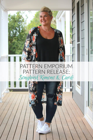 Songbird Kimono sewing pattern. Cardigan sewing pattern by Pattern Emporium