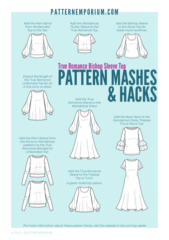 Bishop Sleeve Top sewing pattern by Pattern Emporium hacks and mashes