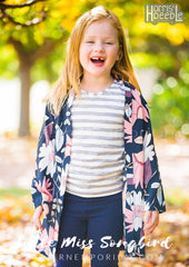 Sew a girls kimono or cardigan Songbird by Pattern Emporium