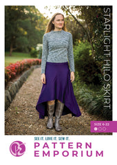 Sew a hilo skirt with pockets & yoga waistband - Starlight by Pattern Emporium