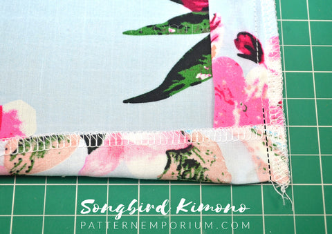 Ladies Songbird Kimono sewing pattern hack - extend the neck band