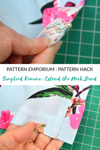 Pattern Hack - ladies kimono neckband Songbird by Pattern Emporium