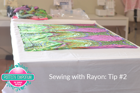 Sewing with Rayon and silk. Tips. Laying a sheet. Pattern Emporium sewing patterns