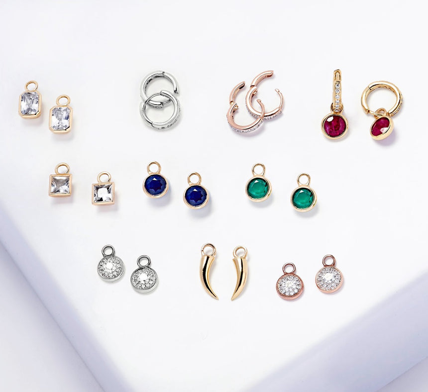 Twa Diamond Hoops - White Gold