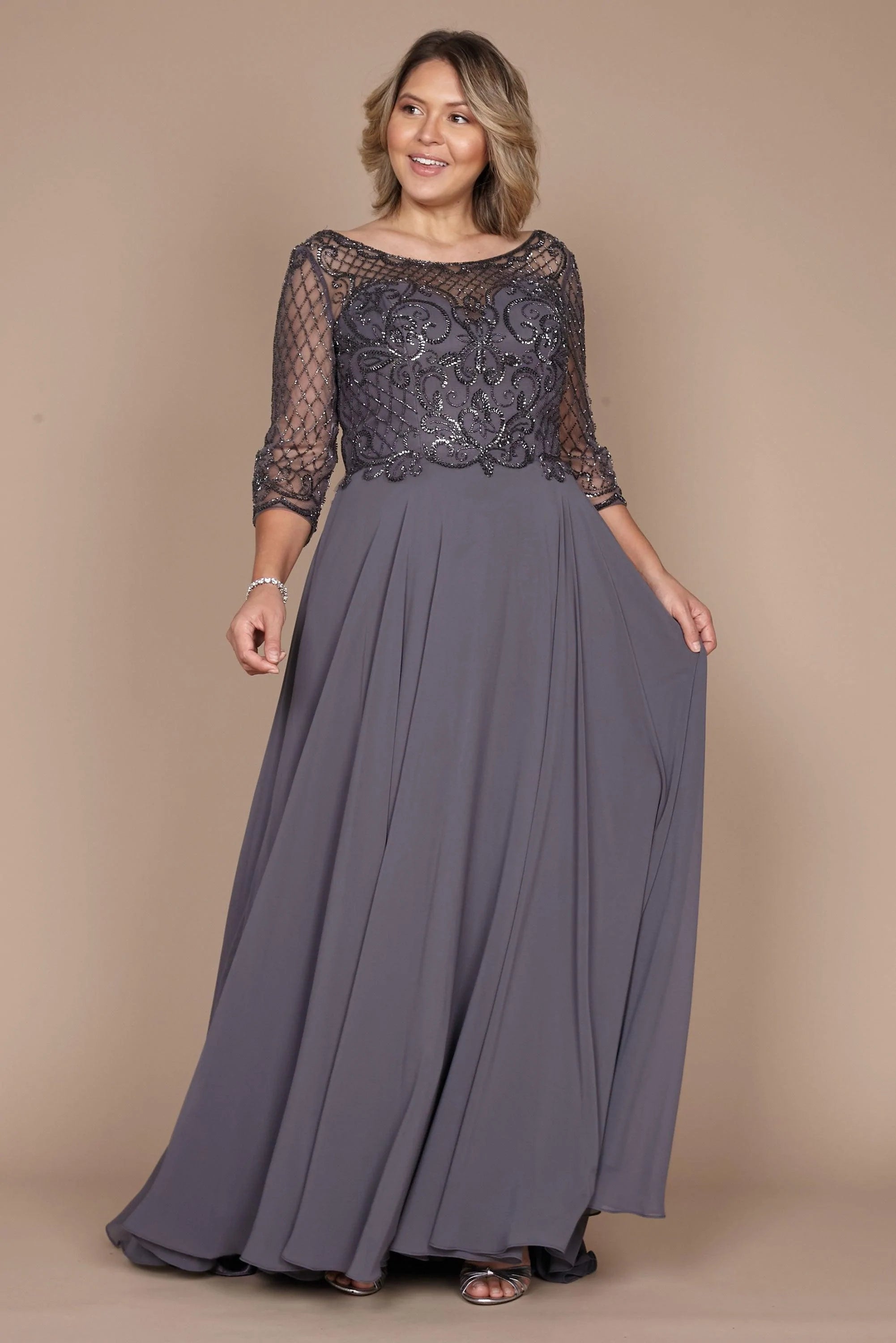 Long Sleeve Navy Mother of The Bride – Dress Outlet