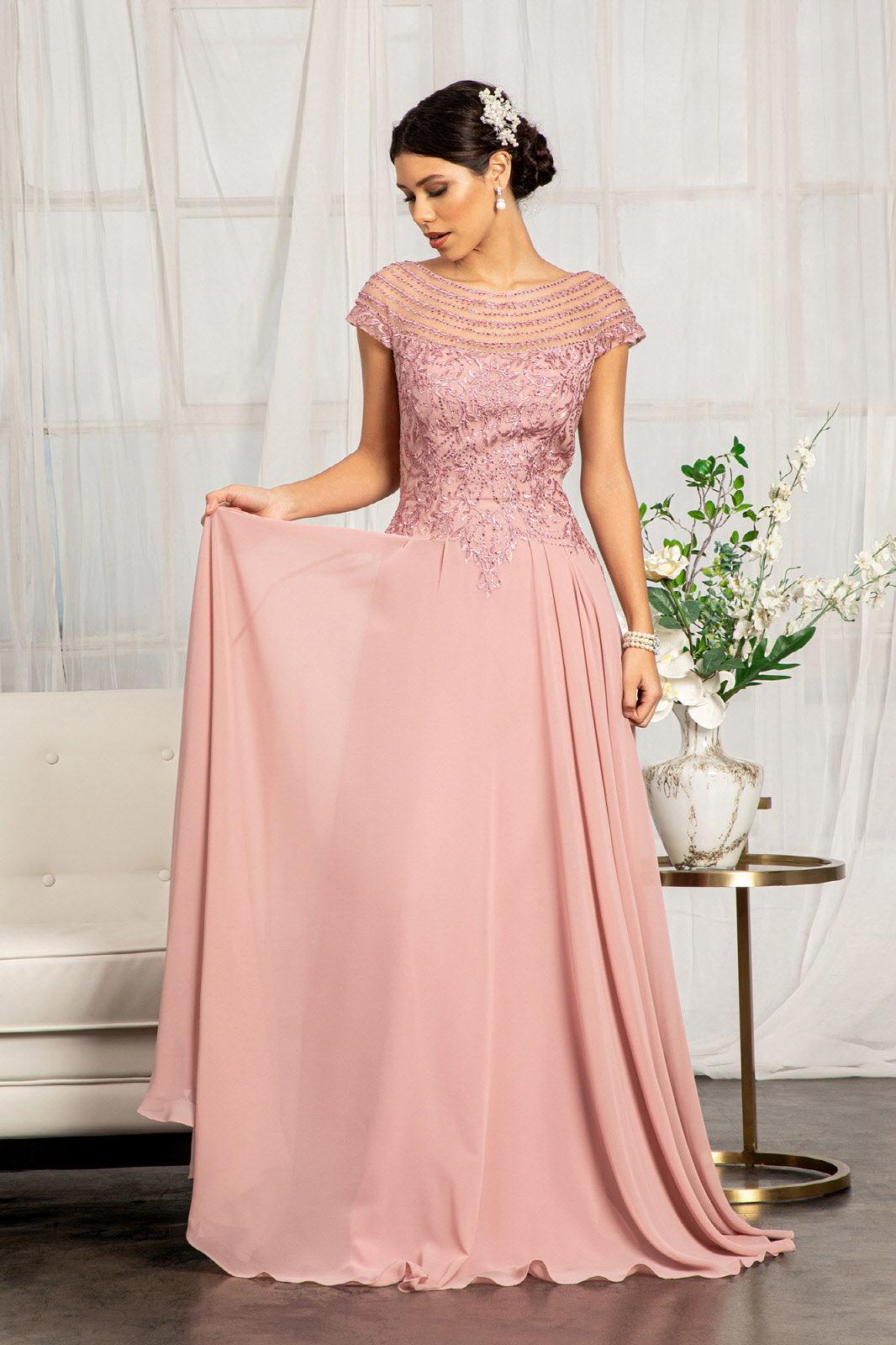 Long Formal Chiffon Mother of the Bride Dress – The Dress Outlet