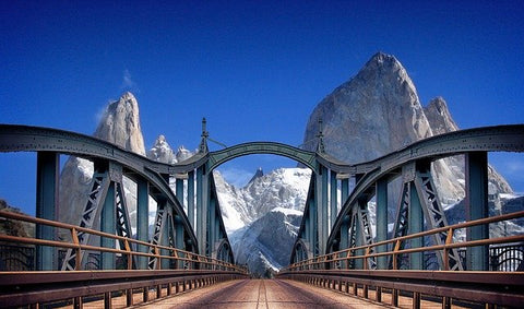 Argentina bridge and mountains