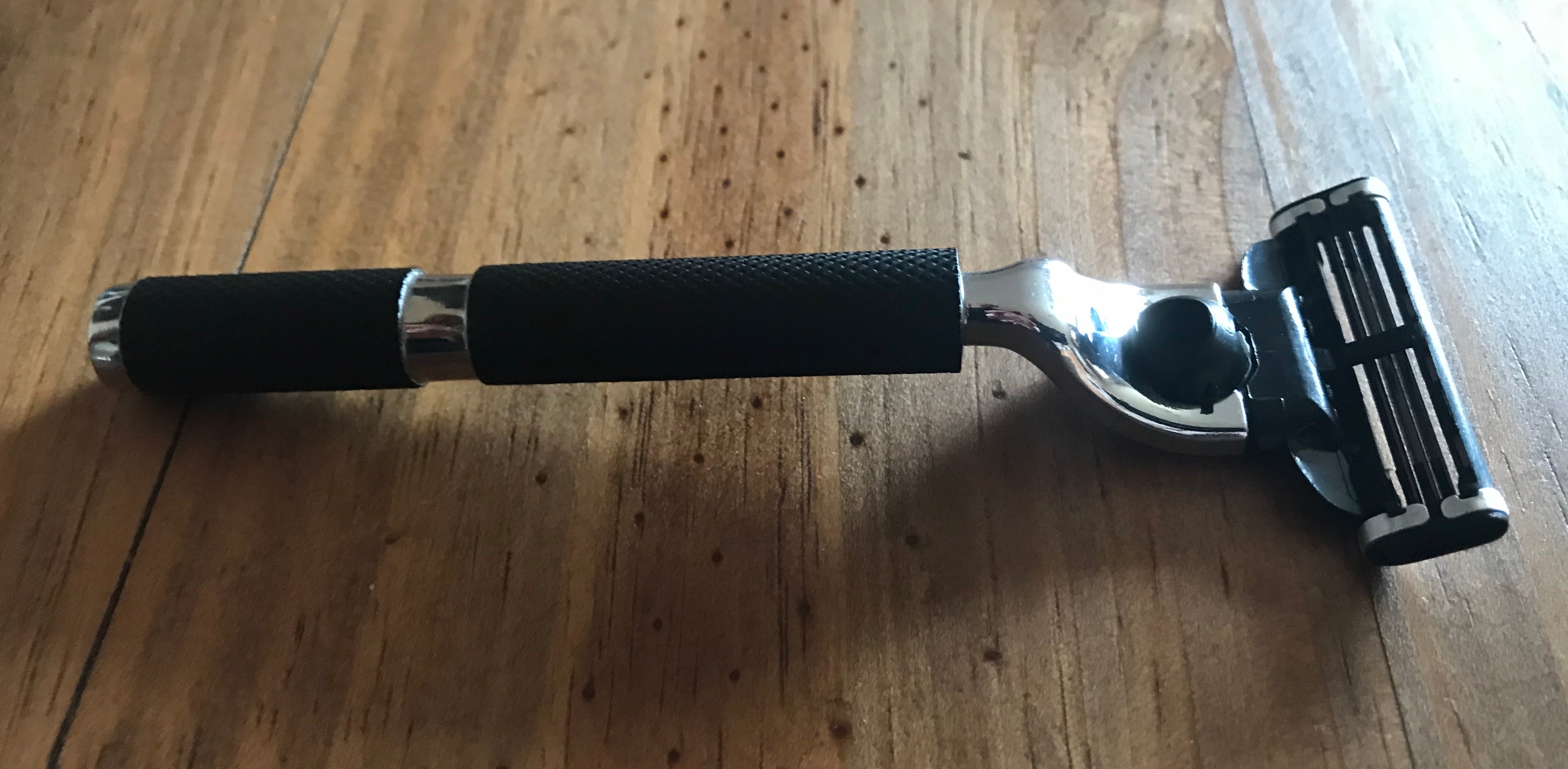 Military Industries "Gibraltar" Chromed Stainless Steel Mach3 Compatible Razor