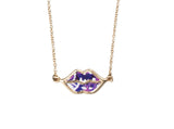 Soho Necklace- 14k Yellow Gold Pendant with Abstract Print