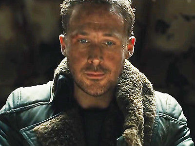 Blade Runner 2 Ryan Gosling Faux Shearling Real Black Leather Long Coat 