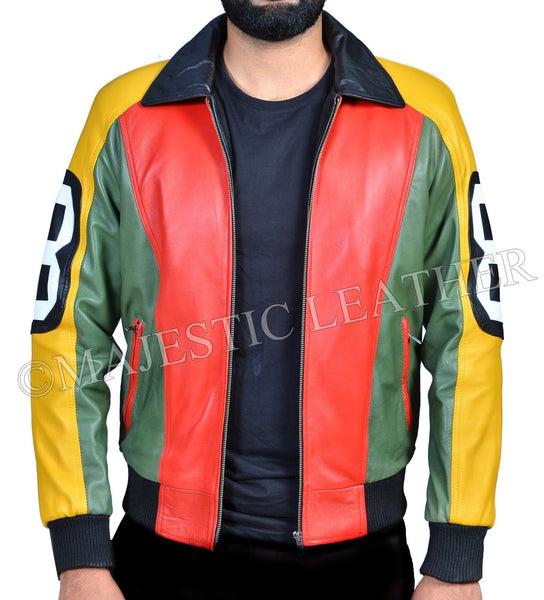 8 Ball Pool Seinfeld Michael Hoban MI Bomber Genuine Leather Jacket