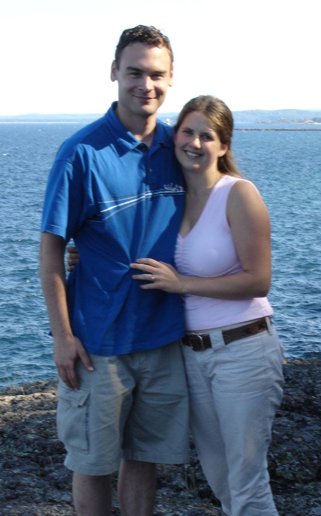 Will & Mandi's engagement at Presque Isle in Marquette, Michigan.