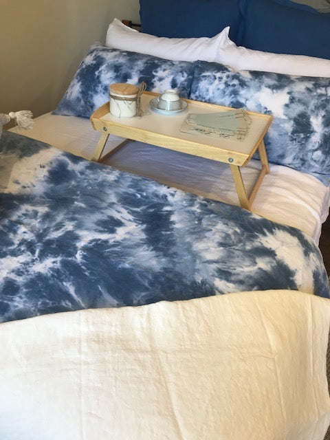 Pure Linen Quilt Cover Set Blueberry Dream