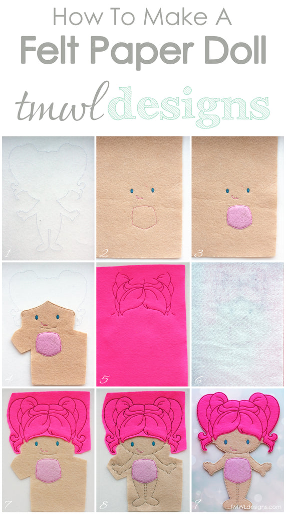 How To Make A Felt Paper Doll - Peony - TMWL Designs