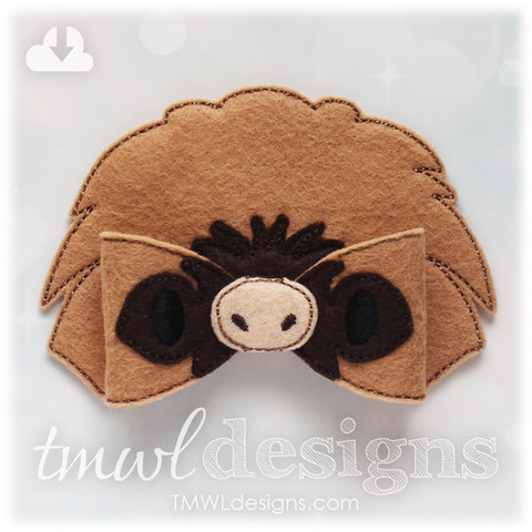 Felt Sloth Bow - TMWL Designs