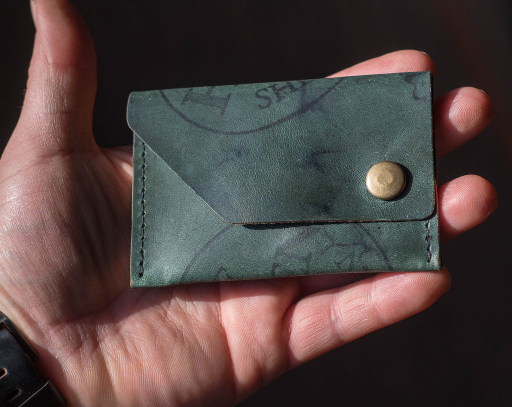 Ashland Leather Card Case Wallet Machine Gun Jack Horween Black Reverse Shell Cordovan