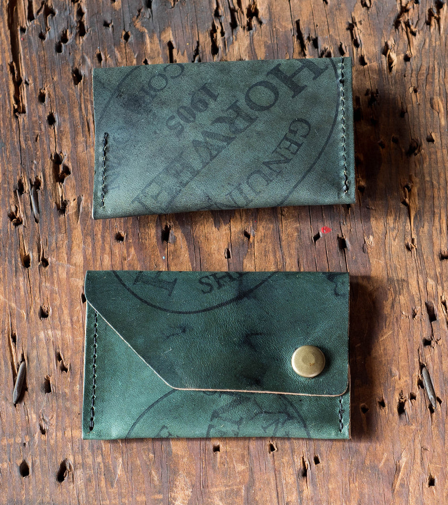 Ashland Leather Card Case Wallet Machine Gun Jack Horween Black Reverse Shell Cordovan front and back