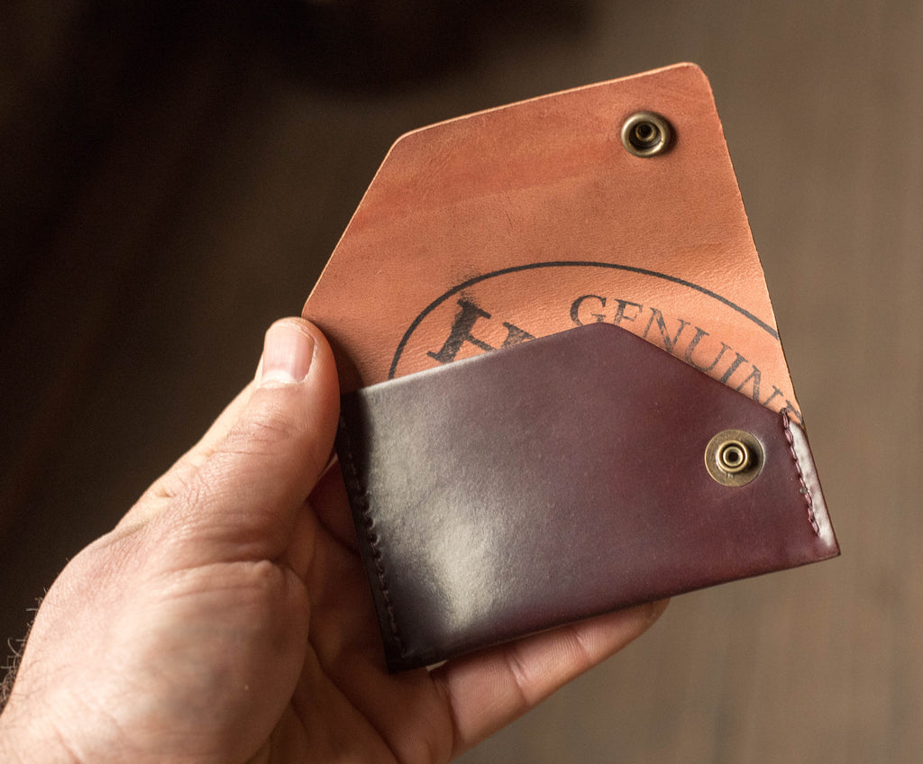 Ashland Leather Card Case Wallet Machine Gun Jack Horween color 8 shell cordovan