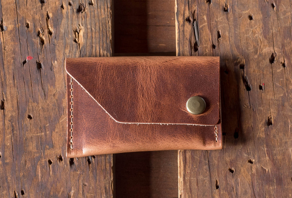 Ashland Leather Card Case Wallet Machine Gun Jack Horween English Tan Dublin