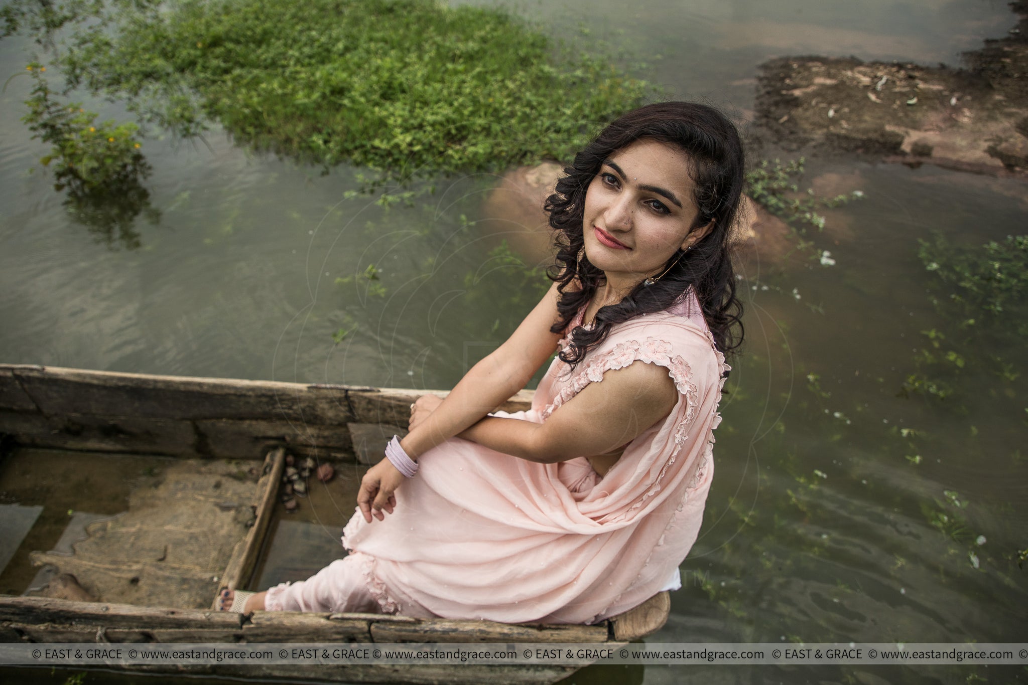 Rose Dust Pure Silk-Chiffon Saree with Raw-Silk Cutdana Embroidered Blouse