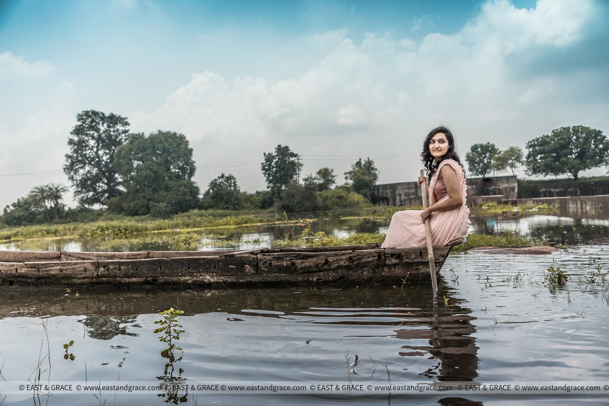 Rose Dust Pure Silk-Chiffon Saree with Raw-Silk Cutdana Embroidered Blouse