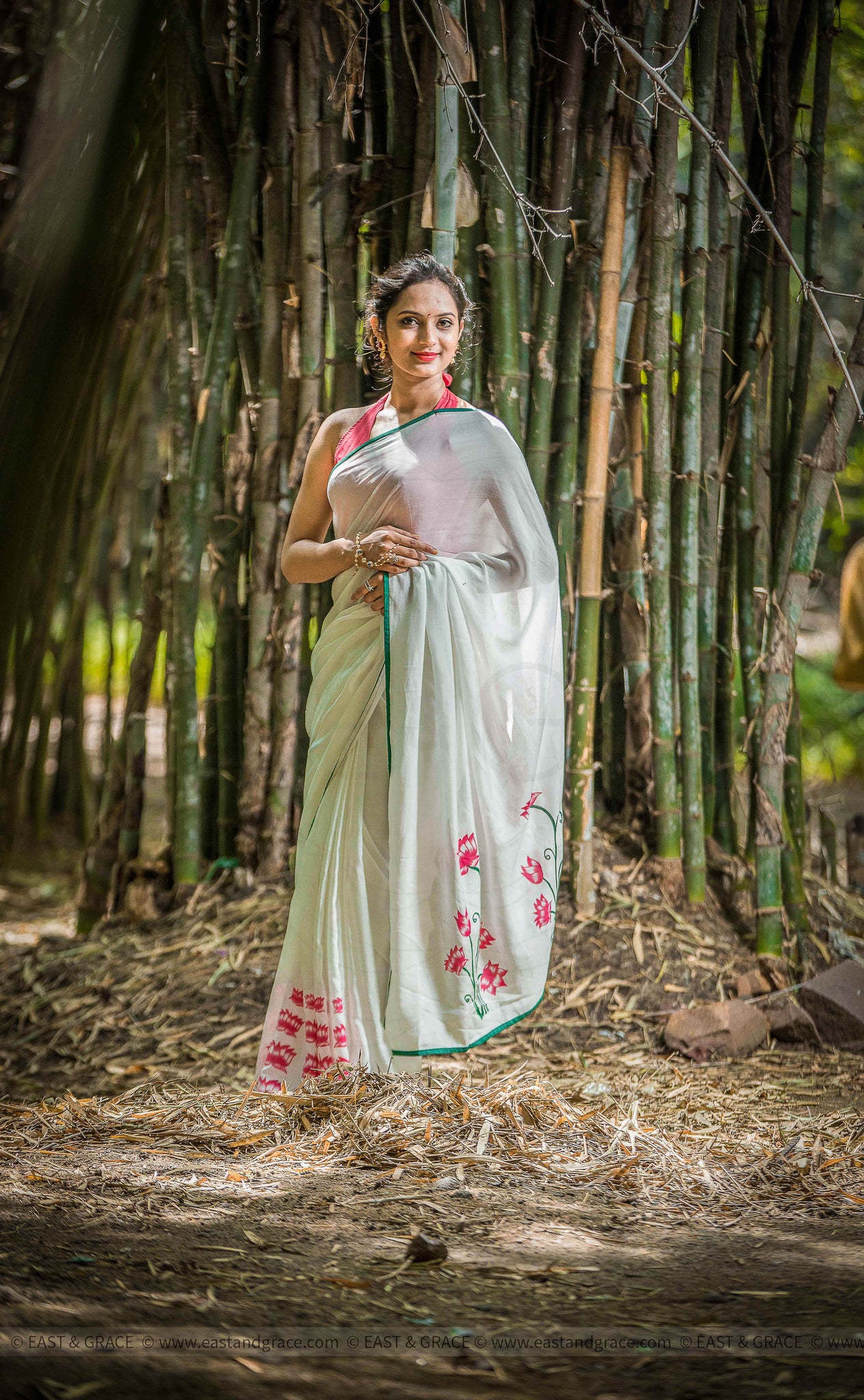 Padma Muslin-Cotton Hand-Painted Saree