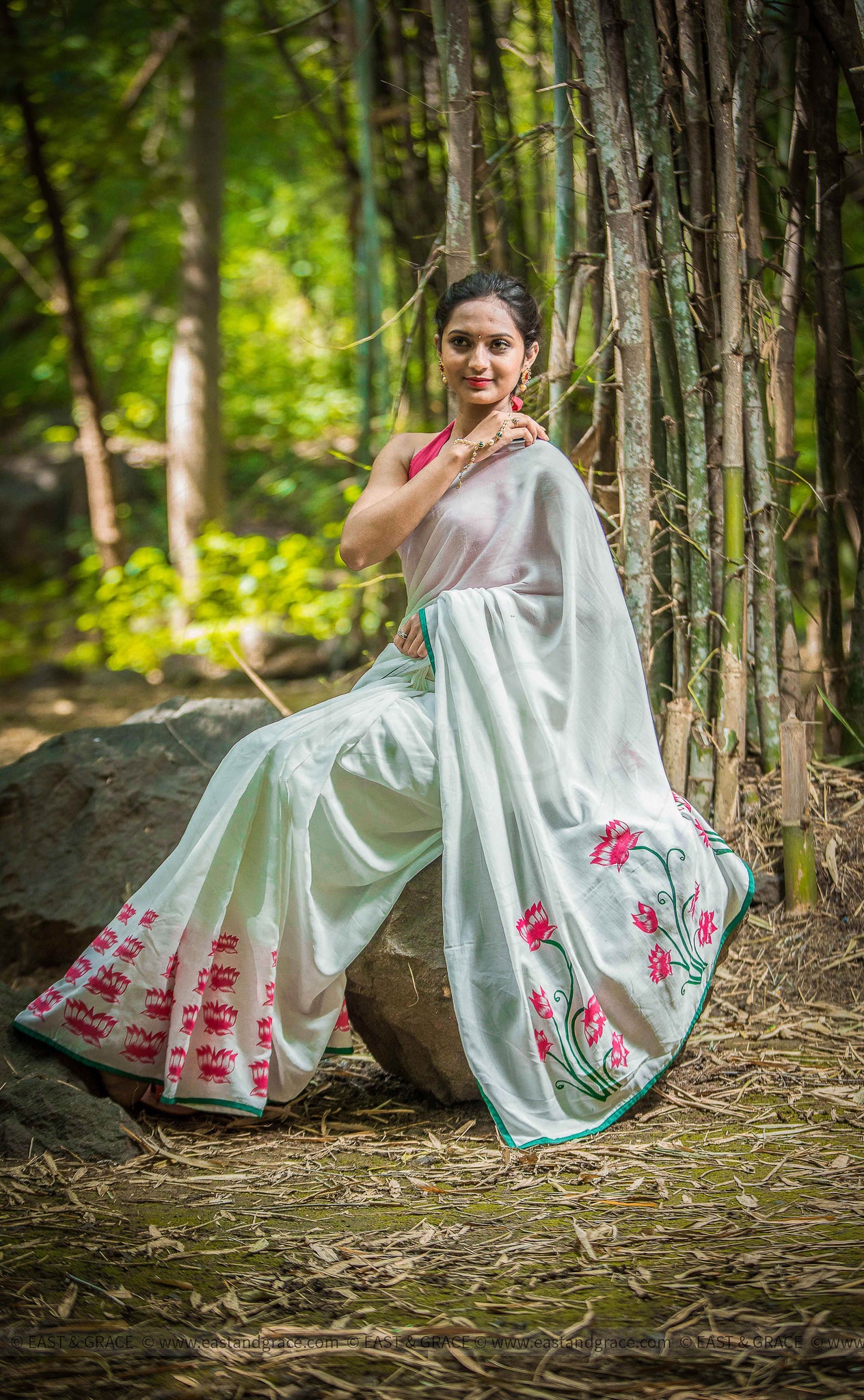 Padma Muslin-Cotton Hand-Painted Saree