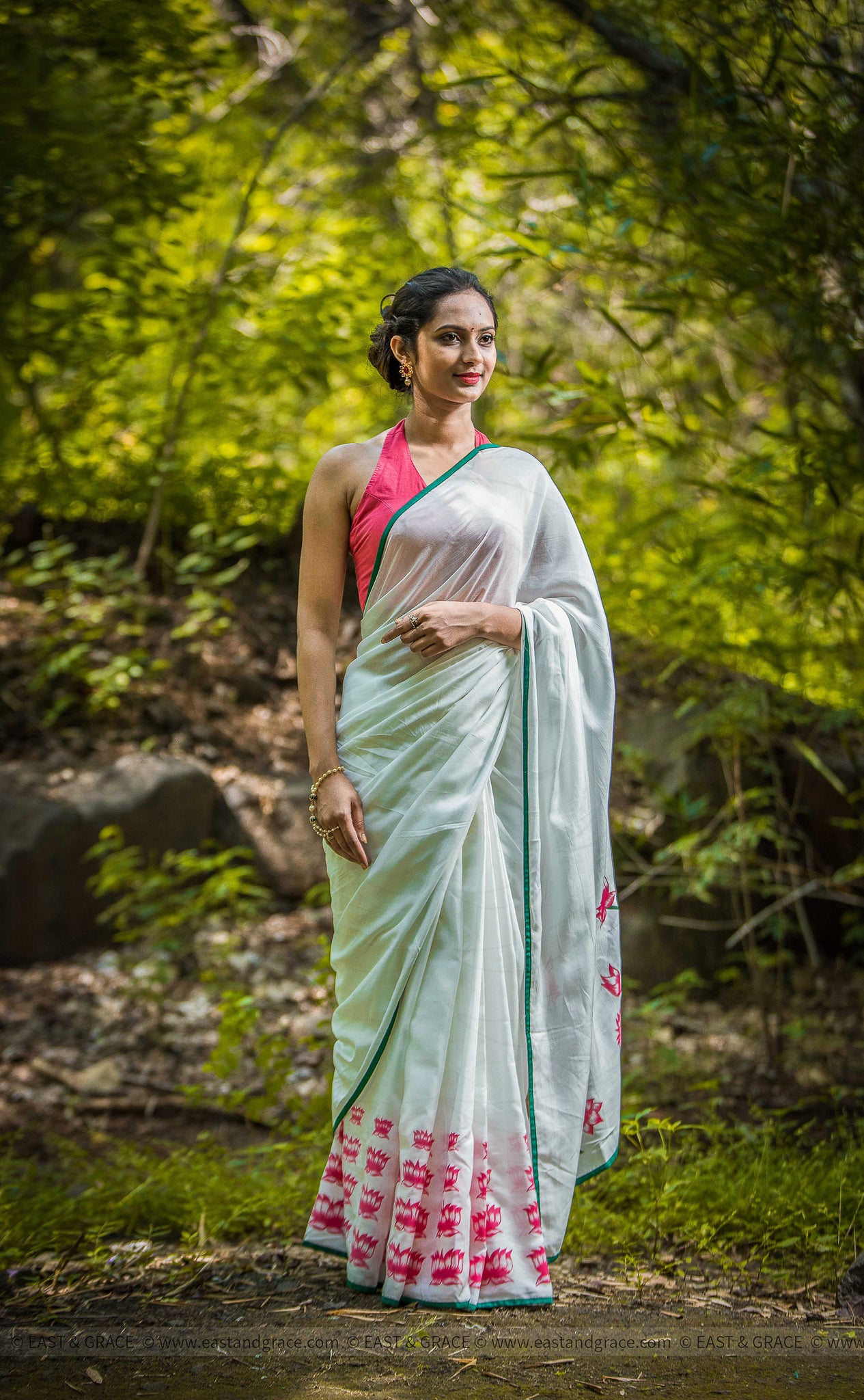 Padma Muslin-Cotton Hand-Painted Saree