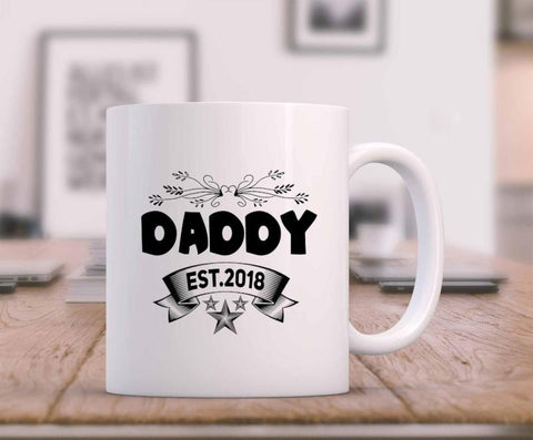 personalised fathers day mug for first time daddy