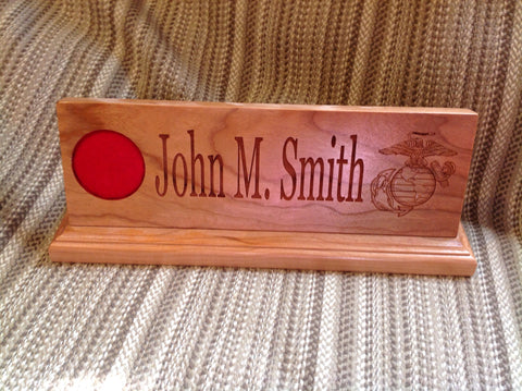 Custom Military Nameplate 12in with rank pad
