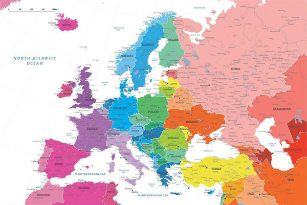 Diy Colorful Map Of Europe Europe Travel Map Push Pin Travel Maps