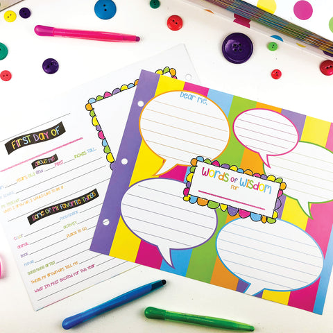 First & Last Day Template Pages for Class Keeper® School Memory Binder