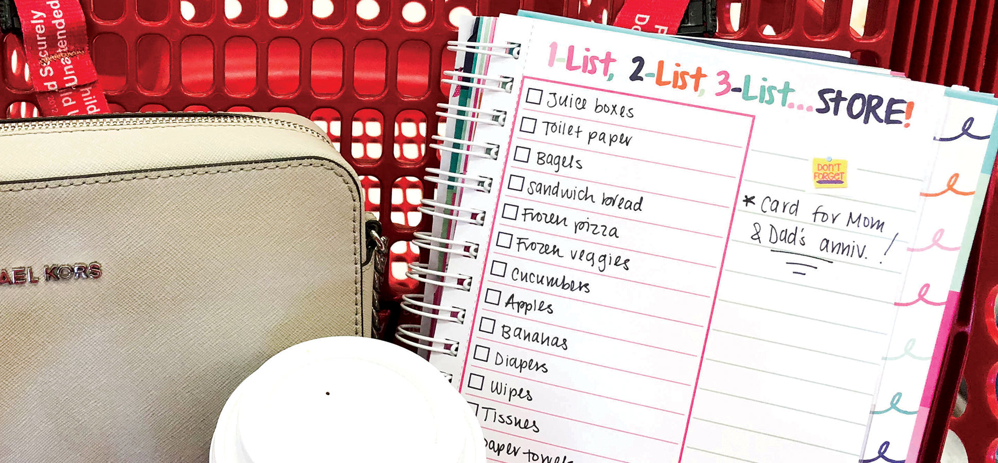 reminder binder list page grocery shopping checklist