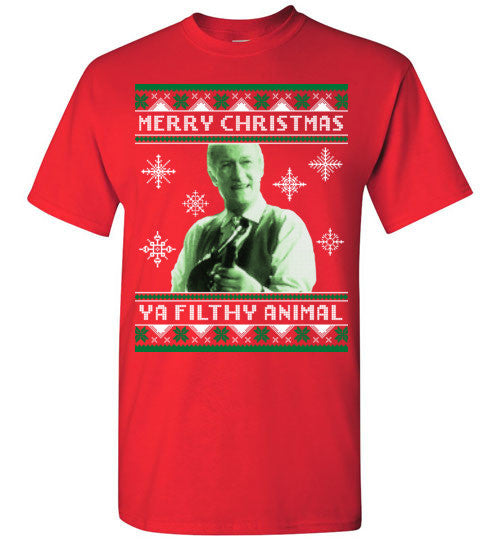 Merry Christmas Ya Filthy Animal - T-Shirt - Absurd Ink