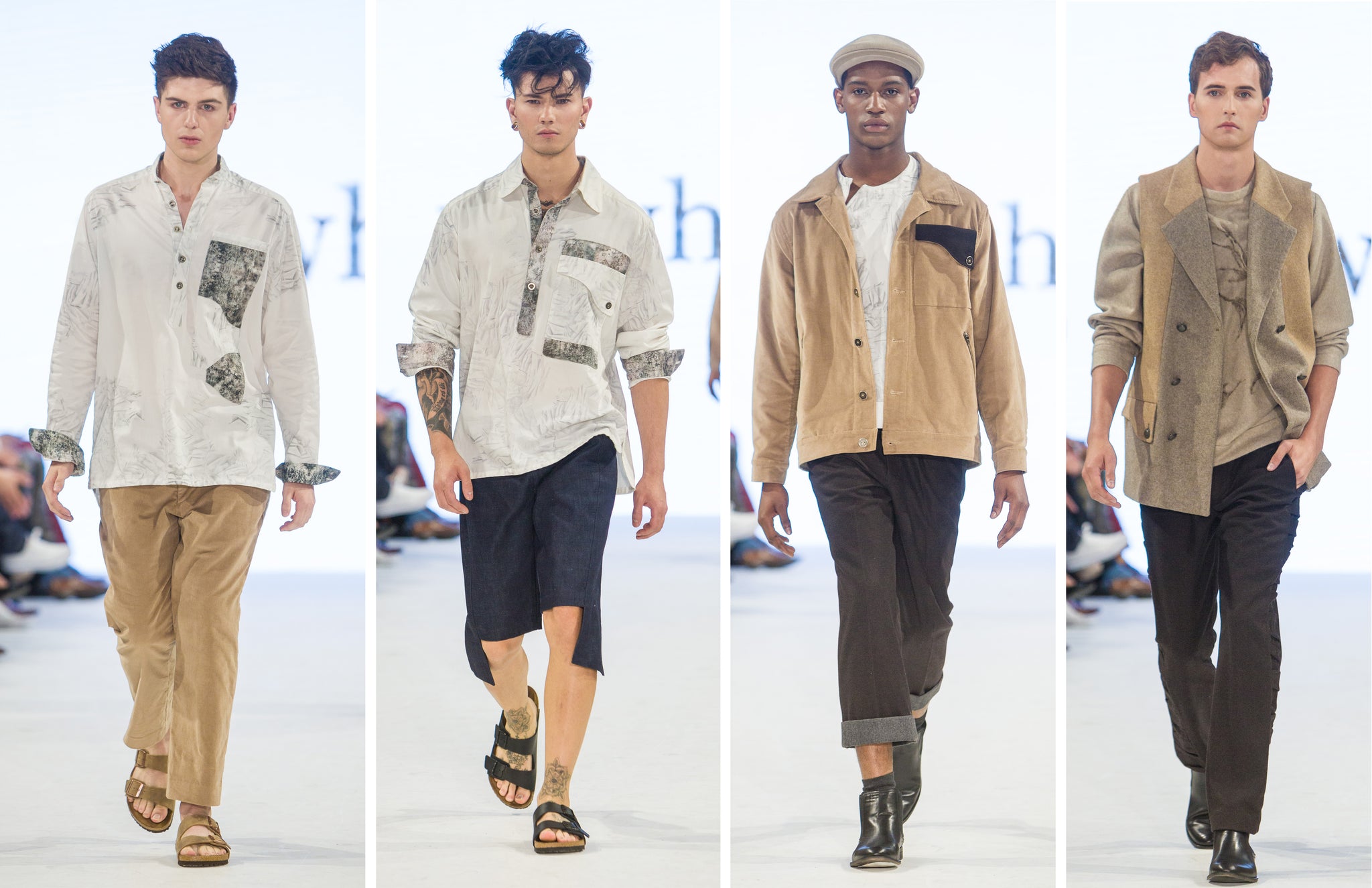Runway at Toronto Men's Fashion Week showing Nowhere Studio's digital and handcrafted designs  