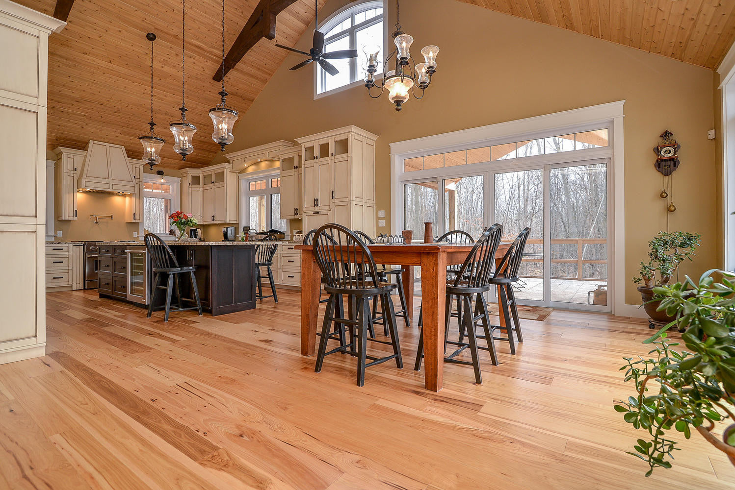 wide plank hickory flooring picture