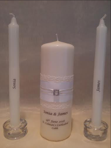 white wedding candles