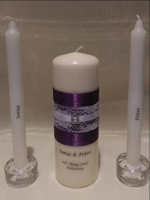 purple unity candles